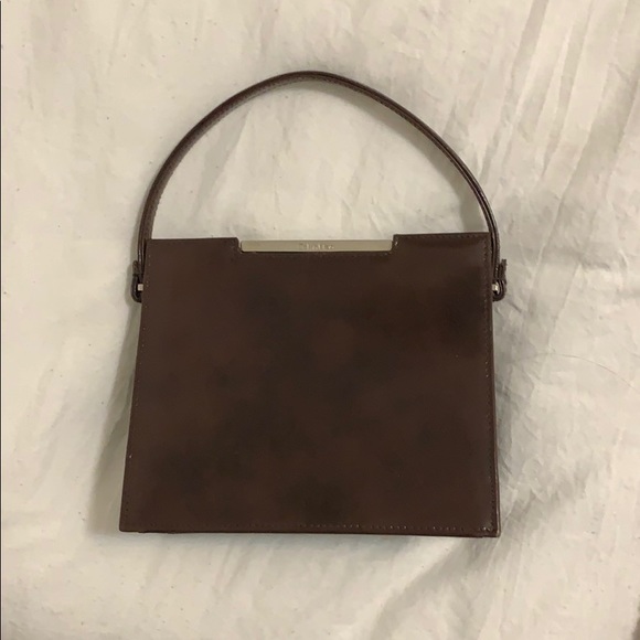 Brown leather Calvin Klein mini bag - Picture 2 of 4